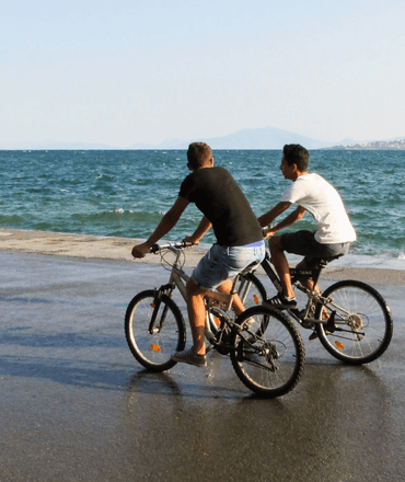 Cycling at beach