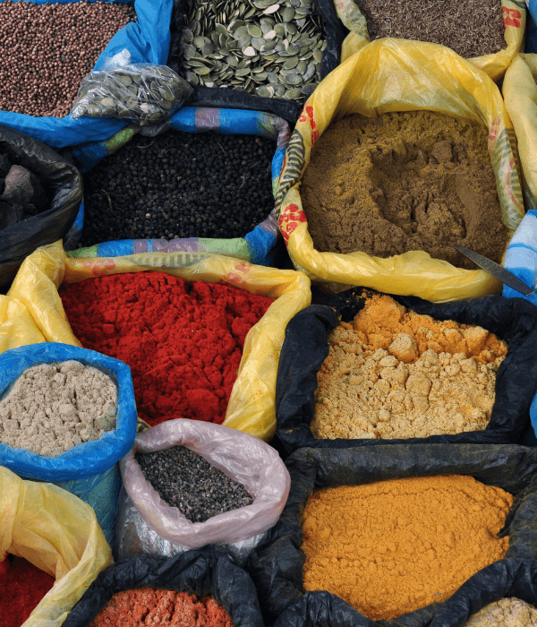 Close up of local spices