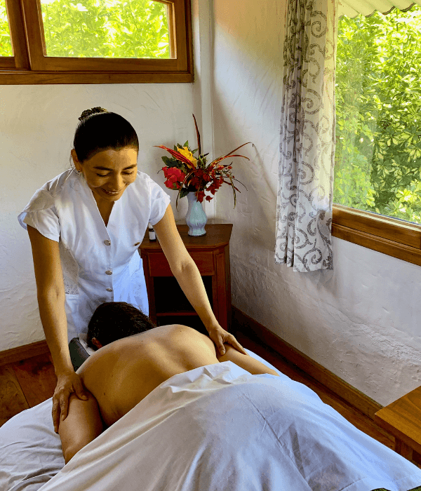 Woman giving somone a massage