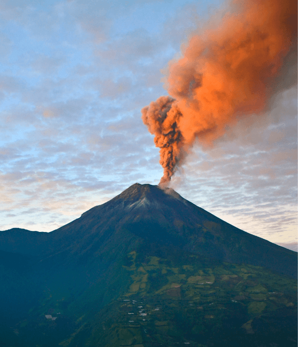 Erupting volcano