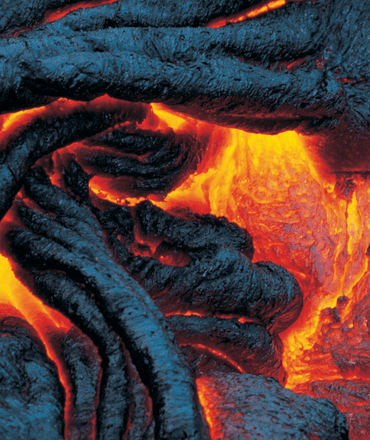 close up of lava