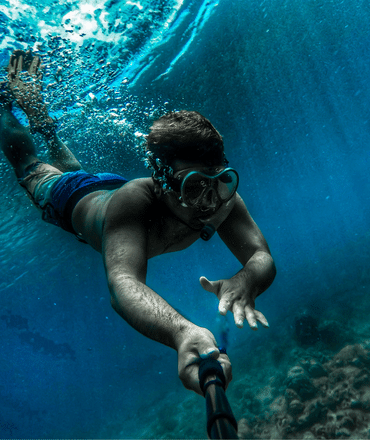 man snorkeling