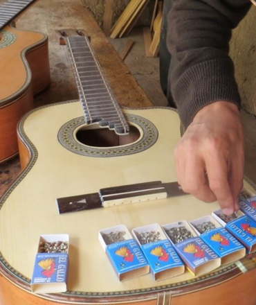 Luthier making a guitar in Ecuador
