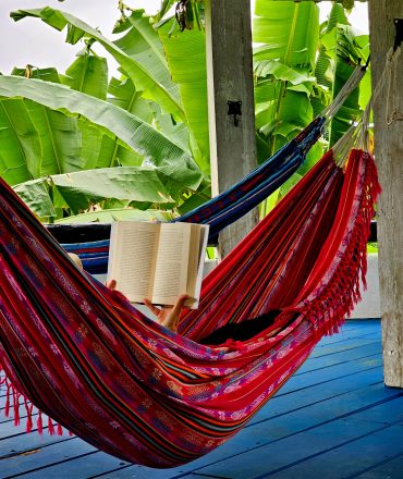 Reading in hammock